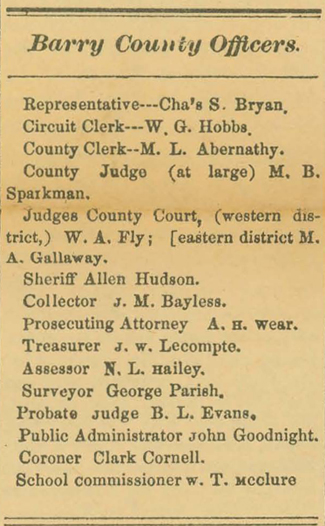 Barry County Officials 1880